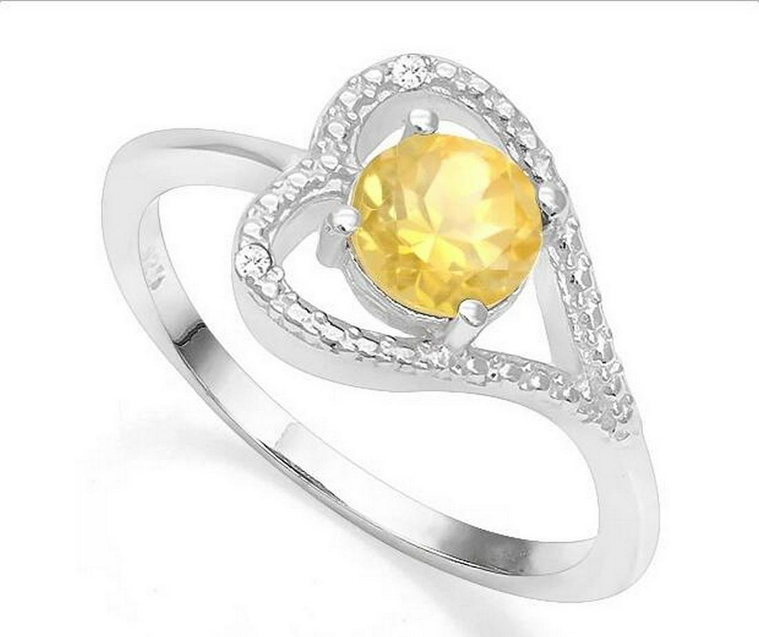Sterling Silver 2 MM Citrine Heart Ring Sterling Silver 2 MM Citrine Heart Ring